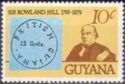 Sir Rowland Hill & stamp Mi:GY 4