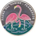 10 Pesos (Caribbean Fauna. Multicolored flamingos)