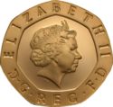 20 Pence (Tudor Rose - Gold)