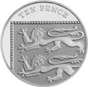 10 Pence (Royal Arms Shield Puzzle 4/6 (5th Portrait) JC - Silver edition)