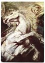 Peter Paul Rubens. Lion Hunt. Fragment - Galloping horse. 1618