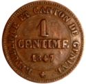 1 Centime (Post French occupation - 1815~48)