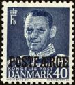 King Frederic IX overprinted POSTFÆRGE