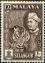 Tiger & inset portrait of Sultan Hisamud-din Alam Shah