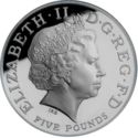 5 Pounds (450th ann. of the accession of Elizabeth I - Platinum Piedfort)