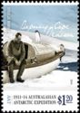Mawson and Adelie Penguin Sitting on Motor Launch