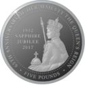 5 Pounds (Queen Elizabeth II Sapphire Jubilee - Siver)