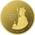 5 Pounds (Queen Elizabeth II Sapphire Jubilee - Gold Plated)