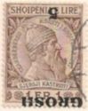 Skanderbeg issue overprinted with Turkish Value