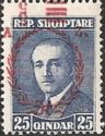 ‭President Ahmed Zogu overprinted in red