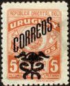 Overprint in black "CORREOS" and postal emblem