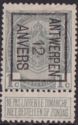 Coat of Arms - Typo. overprint with ANTWERPEN 12 ANVERS