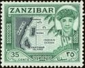 Map showing location of Zanzibar