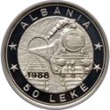 50 Lekë (42nd Anniversary of First Railroad - Without Hole, Silver Piedfort)