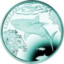 5 Dollars (Great White Shark - Turquoise Titanium)