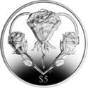 5 Dollars (Heart of Roses - Silver)