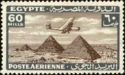Aircraft flying over the Pyramids of Giza