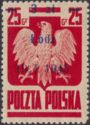 Polish Eagle, Surcharge 3z on 25g Łódź 19.1.1945