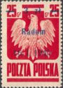Polish Eagle, Surcharge 3z on 25g Radom 16.1.1945