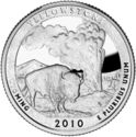 25 Cents / Quarter (Yellowstone National Park, Wyoming - Silver erdition)