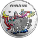 1 Dollar (Czech Comic Čtyřlístek - Friends in UFO - Silver Plated)