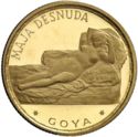 250 Pesetas (Goya's naked Maja - stamp at 8 o'clock)