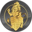 5 Pounds (The Queen's Beasts, Lion of England - Silver with Ruthenium & Gold Plating)