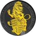 5 Pounds (The Queen's Beasts, Lion of England - Silver with Ruthenium & Gold Plating)