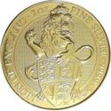 5 Pounds (The Queen's Beasts, Lion of England - Silver with Gold Plating)