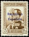 King Alfonso XIII and Queen overprinted "Republica espanola"