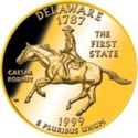 25 Cents / Quarter (Delaware - Gold Plated)