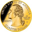 25 Cents / Quarter (Pennsylvania - Gold Plated)