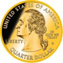 25 Cents / Quarter (Hot Springs - Gold Plated)