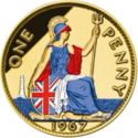 1 Penny (Queen Elizabeth II, Coloured)
