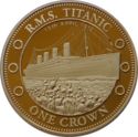 1 Crown (Titanic, 100th Anniversary, Setting Sail of the Titanic - Gold Plated)
