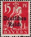 Stamps of Bavaria overprinted Deutsches Reich