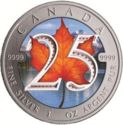 5 Dollars (Maple Leaf, 25th Anniversary, Coloured)