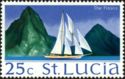The Pitons & sailboat