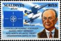 NATO flag, airplanes, Adenauer
