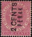Straits Settlements Vertically Overprinted "2 CENTS PERAK"