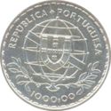 1,000 Escudos (400th Death anniv. of poet Luis de Camões)