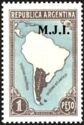 Map of South America without borderlines, ovpt. “M.J.I.”