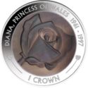 1 Crown (20th Anniversary of the Death of Princess Diana: Mother of Pearl Rose)
