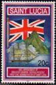 British flag, island, ship
