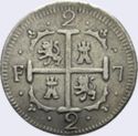 2 Reales (Royalist coinage. Lion - Castle)
