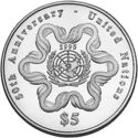 5 Dollars (50th Anniversary of United Nations)
