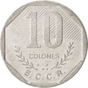 10 Colones (small ships - relief on ribbon)