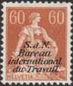 Helvetia with Sword (BIT/ILO overprint)
