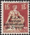 Helvetia with Sword (BIT/ILO overprint)