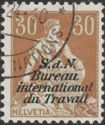 Helvetia with Sword (BIT/ILO overprint)